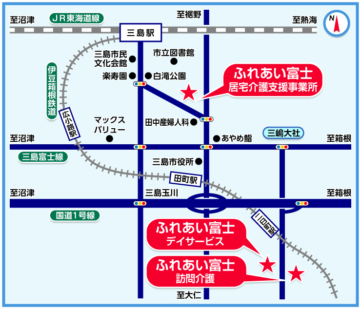 ふれあい富士（三島地区）マップ